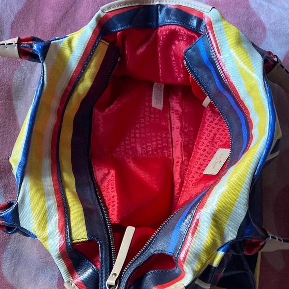 Kate Spade Striped Satchel in Yellow, Blue, and Red - Picture 11 of 13